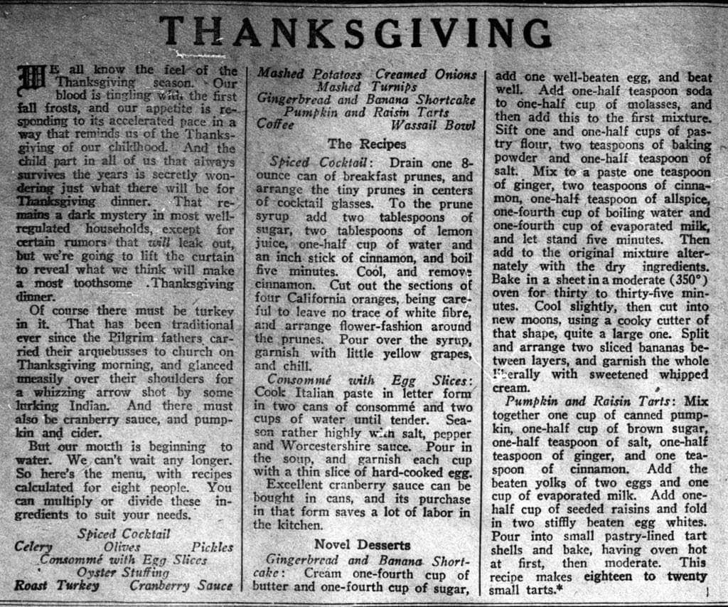 10 Calico Rock Progress 22 November 1929 Thanksgiving Dinner