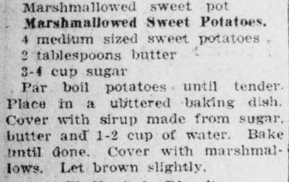 16 El Dorado Daily News 26 November 1924 Marshmallowed Sweet Potatoes copy 2