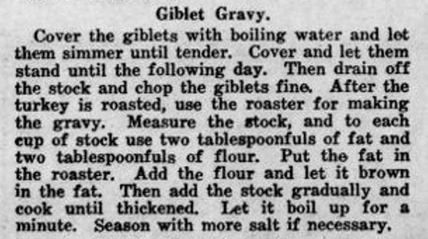 18 Arkansas Farmer 15 November 1934 Giblet Gravy recipe 1