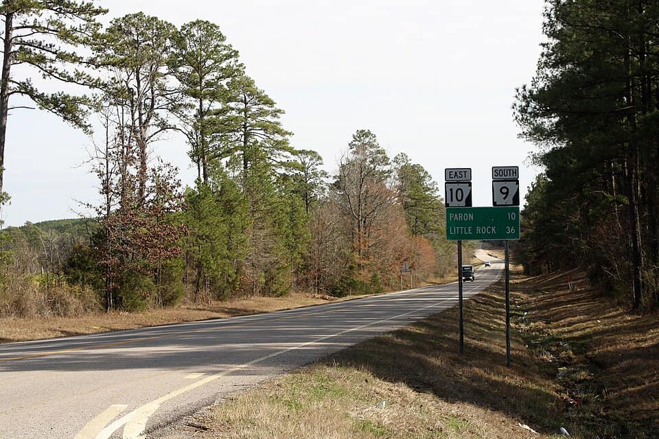 Arkansas Highway 9 and 10 near Williams Junction